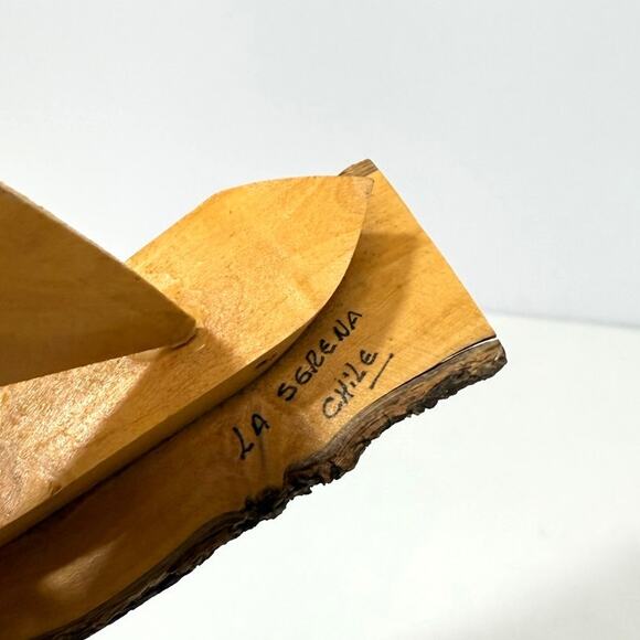 Vintage Handmade Wooden Sailboat Decor Nautical Ship Art 7x7" 7" Tall - Picture 4 of 4